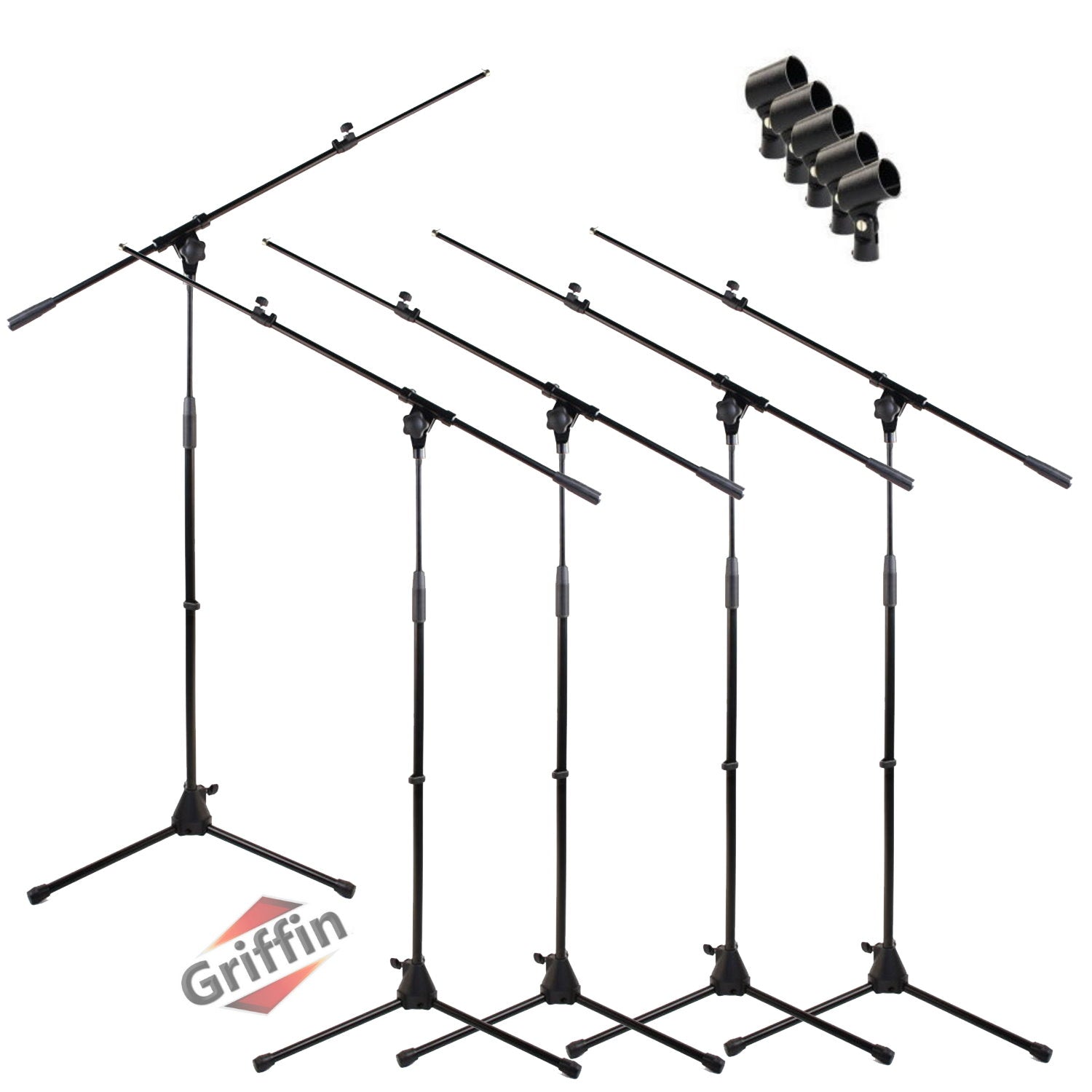 Microphone Boom Stand with Telescopic Arm (Pack of 5) by GRIFFIN - Adjustable Holder Mount by GeekStands.com