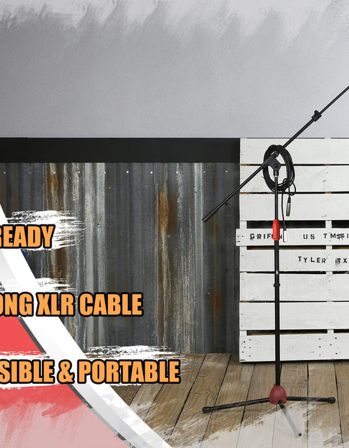 Load image into Gallery viewer, Microphone Stand with Telescoping Boom, XLR Cable and Mic Clip Package by GRIFFIN - Premium Tripod by GeekStands.com
