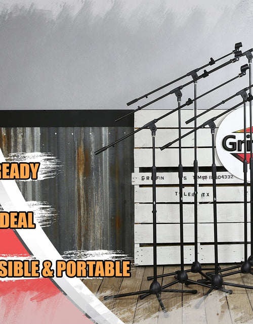 Load image into Gallery viewer, Microphone Boom Stand with Mic Clip Adapter (Pack of 6) by GRIFFIN - Adjustable Holder Mount by GeekStands.com
