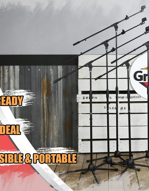 Load image into Gallery viewer, Microphone Boom Stand with Telescopic Arm (Pack of 5) by GRIFFIN - Adjustable Holder Mount by GeekStands.com

