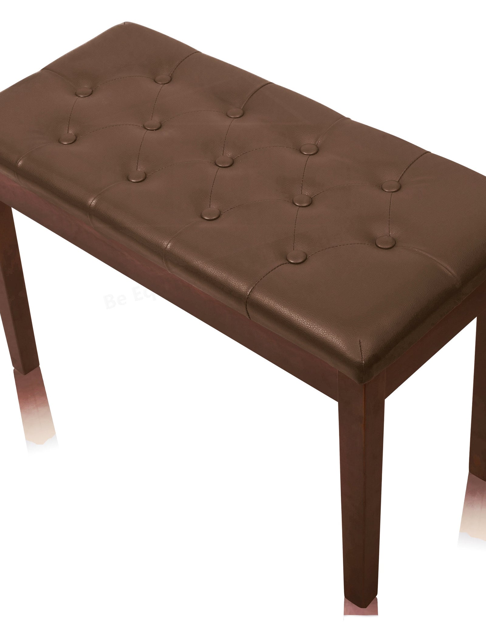GRIFFIN Brown Wood PU Leather Piano Bench - Double Vintage Design, Ergonomic Chair Musicians Keyboard Stool - Cushion Duet Seat & Sheet Music Storage by GeekStands.com