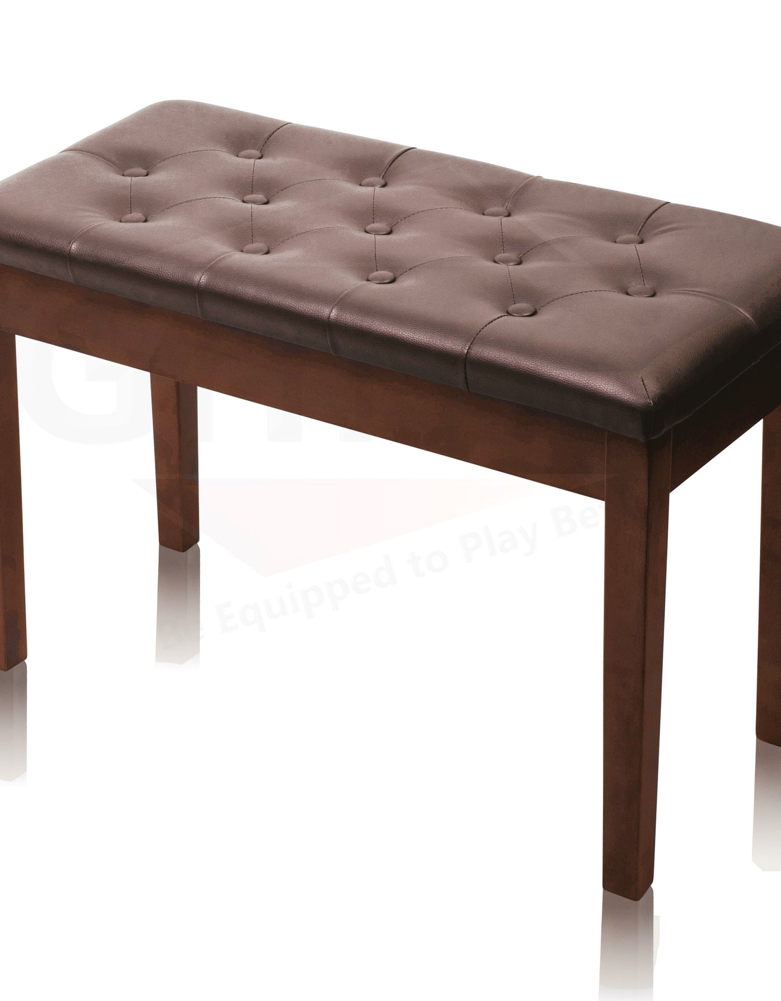 GRIFFIN Brown Wood PU Leather Piano Bench - Double Vintage Design, Ergonomic Chair Musicians Keyboard Stool - Cushion Duet Seat & Sheet Music Storage by GeekStands.com