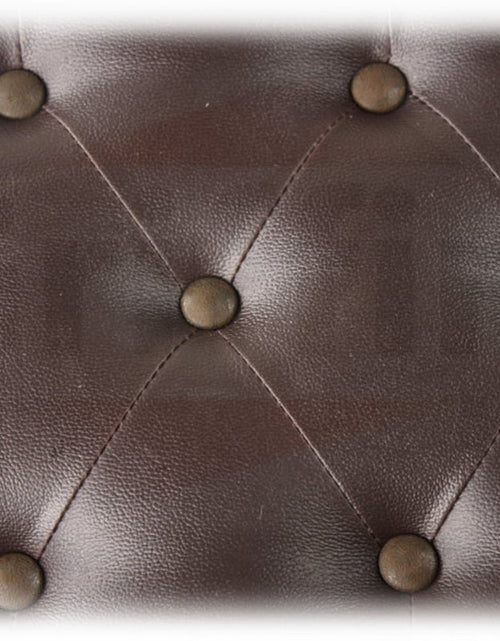 Load image into Gallery viewer, GRIFFIN Brown Wood PU Leather Piano Bench - Double Vintage Design, Ergonomic Chair Musicians Keyboard Stool - Cushion Duet Seat &amp; Sheet Music Storage by GeekStands.com
