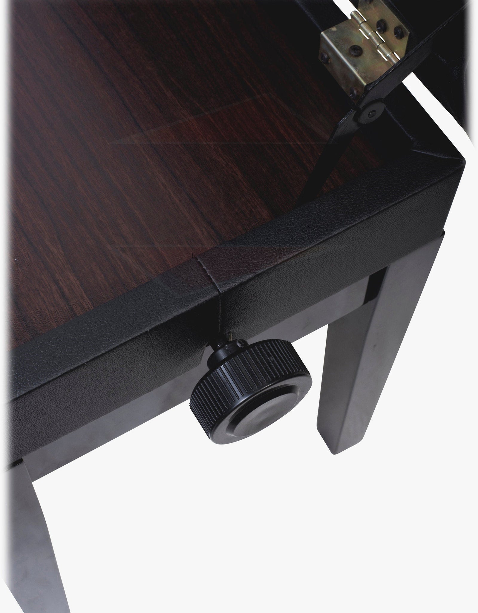 GRIFFIN Premium Antique Piano Bench - Adjustable Black Solid Wood Frame & PU Leather Padded Cushion by GeekStands.com