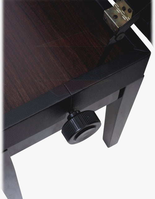 Load image into Gallery viewer, GRIFFIN Premium Antique Piano Bench - Adjustable Black Solid Wood Frame &amp; PU Leather Padded Cushion - Vintage Ergonomic Musicians Keyboard Chair by GeekStands.com
