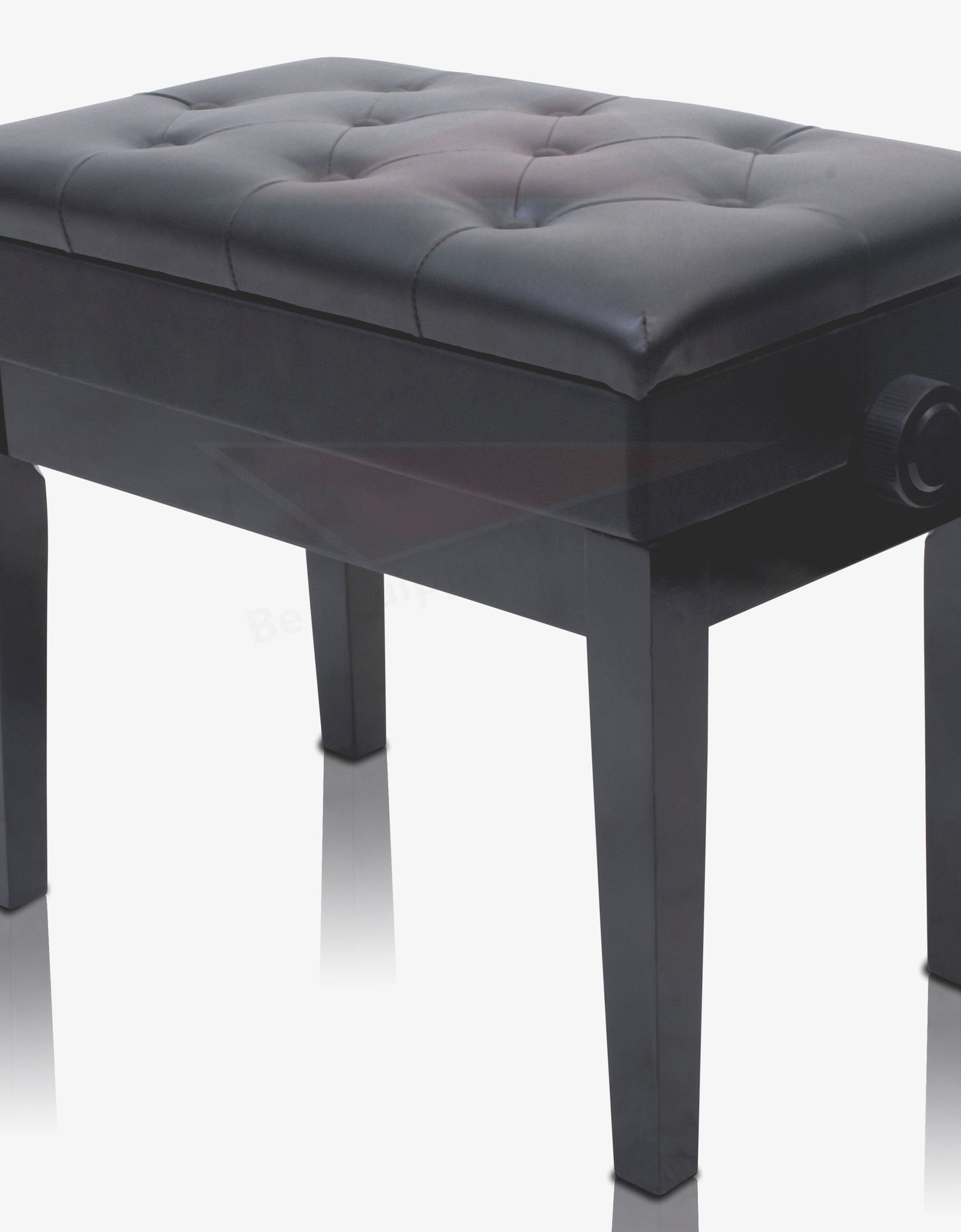 GRIFFIN Premium Antique Piano Bench - Adjustable Black Solid Wood Frame & PU Leather Padded Cushion - Vintage Ergonomic Musicians Keyboard Chair by GeekStands.com