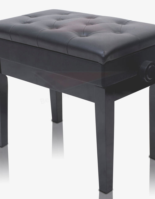 Load image into Gallery viewer, GRIFFIN Premium Antique Piano Bench - Adjustable Black Solid Wood Frame &amp; PU Leather Padded Cushion by GeekStands.com
