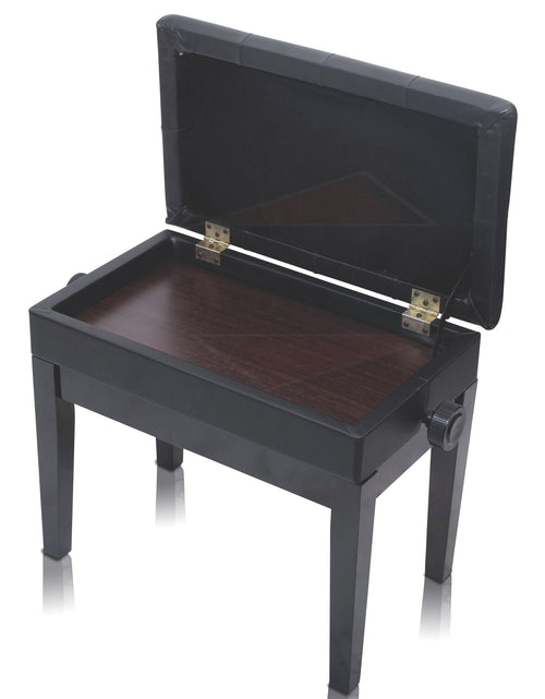 Load image into Gallery viewer, GRIFFIN Premium Antique Piano Bench - Adjustable Black Solid Wood Frame &amp; PU Leather Padded Cushion by GeekStands.com
