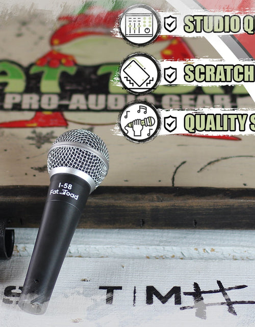 Load image into Gallery viewer, Cardioid Dynamic Microphone with Mic Clip by FAT TOAD - Vocal Handheld, Unidirectional Singing Mic by GeekStands.com
