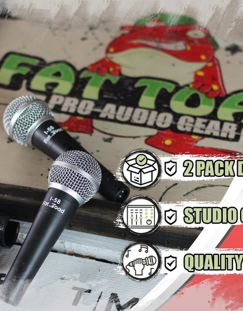 Load image into Gallery viewer, Dynamic Vocal Microphones with Clips (2 Pack) FAT TOAD - Cardioid Handheld, Unidirectional Mic by GeekStands.com
