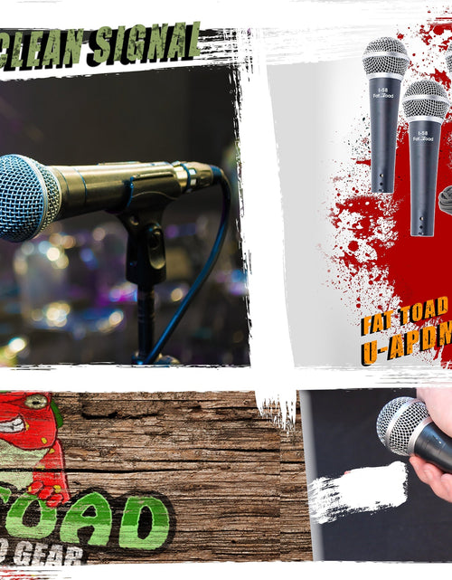 Load image into Gallery viewer, Dynamic Vocal Microphones with XLR Mic Cables &amp; Clips (3 Pack) by FAT TOAD - Cardioid Handheld by GeekStands.com
