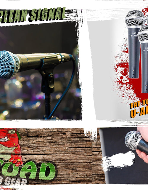 Load image into Gallery viewer, Cardioid Microphones with Clips (4 Pack) by FAT TOAD - Vocal Handheld, Wired Unidirectional Mic by GeekStands.com
