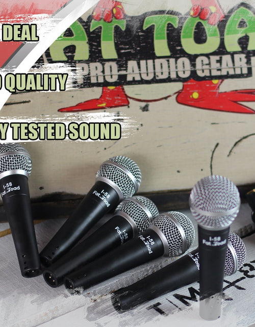 Load image into Gallery viewer, Cardioid Dynamic Microphones &amp; Clips (6 Pack) by FAT TOAD - Professional Vocal Handheld, Unidirectional Mic - Singing Microphone Designed for DJ Stage by GeekStands.com
