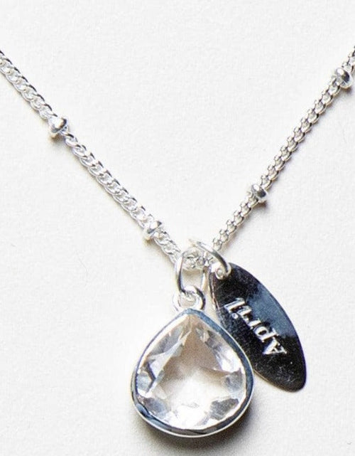 Load image into Gallery viewer, April Herkimer Diamond Birthstone Necklace by Tiny Rituals
