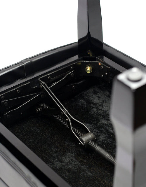 Load image into Gallery viewer, Genuine Leather Adjustable Piano Bench by GRIFFIN - Black Solid Wood Vintage Style &amp; Heavy-Duty Ergonomic Keyboard Stool - Cushion Seat With Storage by GeekStands.com
