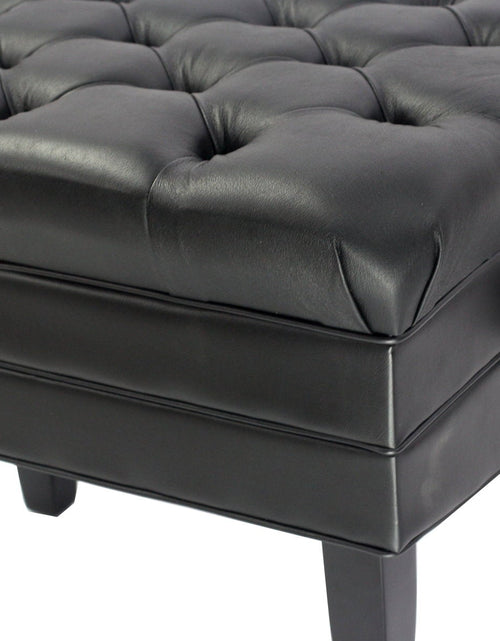 Load image into Gallery viewer, Genuine Leather Adjustable Piano Bench by GRIFFIN - Black Solid Wood Vintage Style &amp; Heavy-Duty Ergonomic Keyboard Stool - Cushion Seat With Storage by GeekStands.com
