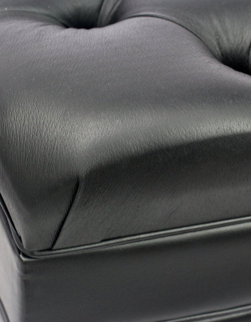 Load image into Gallery viewer, Genuine Leather Adjustable Piano Bench by GRIFFIN - Black Solid Wood Vintage Style &amp; Heavy-Duty Ergonomic Keyboard Stool - Cushion Seat With Storage by GeekStands.com
