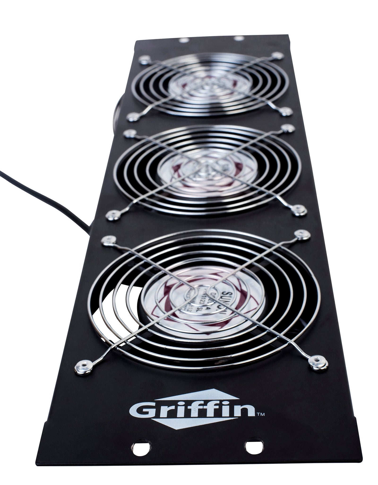 GRIFFIN Rackmount Cooling Fan - 3U Ultra-Quiet Triple Exhaust Fans, Keep Studio Audio Equipment Gear Cool - Rack Mount on Network IT System Server by GeekStands.com