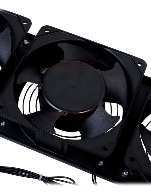 Load image into Gallery viewer, GRIFFIN Rackmount Cooling Fan - 3U Ultra-Quiet Triple Exhaust Fans, Keep Studio Audio Equipment Gear Cool - Rack Mount on Network IT System Server by GeekStands.com
