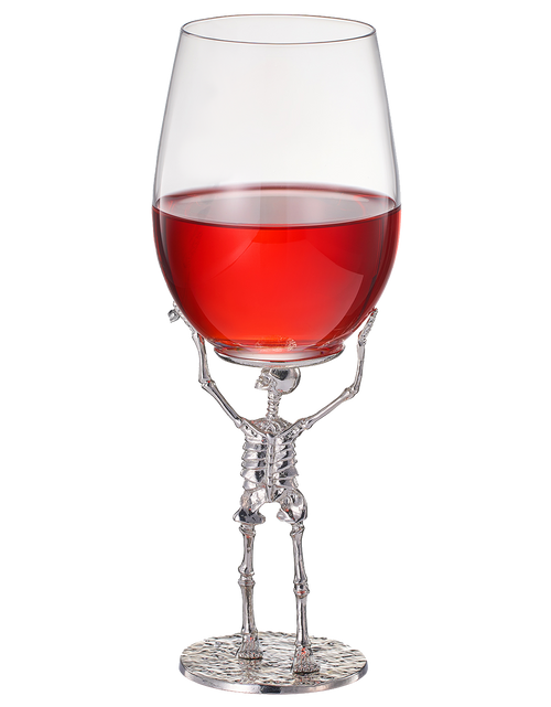 Load image into Gallery viewer, Stemmed Skeleton Wine Glass | SINGLE | 19oz Halloween Skeleton Glasses 10" H, Goth Gifts, Skeleton Gifts, Skeleton Decor, Spooky Wine Gift Set, Perfect for Halloween Themed Parties by The Wine Savant
