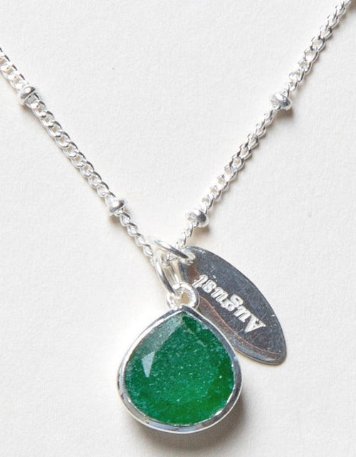 Load image into Gallery viewer, August Green Jade Birthstone Necklace by Tiny Rituals
