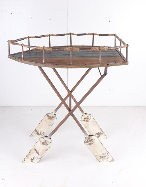Load image into Gallery viewer, Rusty wood Boat shaped console table by Peterson Housewares &amp; Artwares
