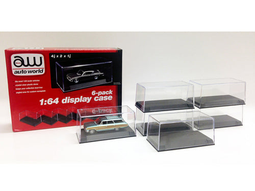 Load image into Gallery viewer, 6 Collectible Display Show Cases for 1/64 Scale Model Cars by Auto World
