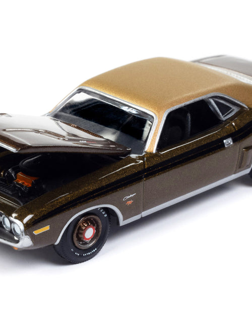 Load image into Gallery viewer, 1971 Dodge Challenger R/T Dark Gold Metallic with Gold Vinyl Roof "Mecum Auctions" Limited Edition to 2496 pieces Worldwide "Premium" Series 1/64 Diecast Model Car by Auto World
