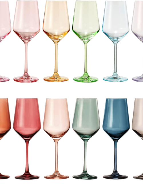 Load image into Gallery viewer, Make Your Own Set Wine Glass SINGLE, Muted Blue Colored Large 12 oz Glass, Unique Italian Style Tall for White &amp; Red Wine, Mothers Day Gift, Set of 1 Beautiful Glassware (Midnight Blue) by The Wine Savant
