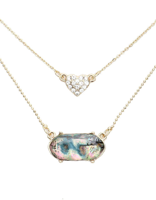 Load image into Gallery viewer, Heart Hexagon Bead Pendant Double Layered Necklace by Madeline Love
