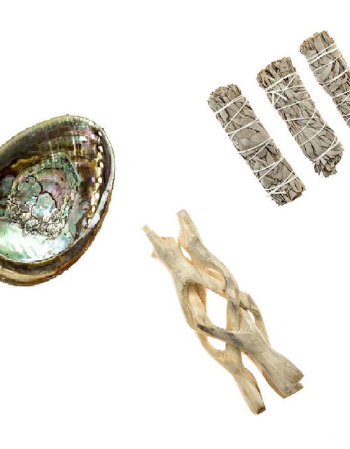 Load image into Gallery viewer, Abalone shell ash tray/ wooden Stand /  Sage by OMSutra
