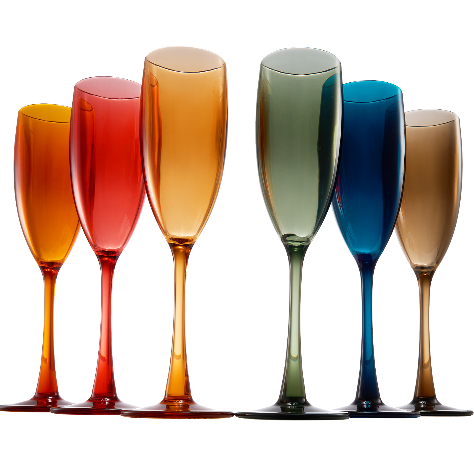 Unbreakable Pastel Color Acrylic Champagne Flutes Glasses | Set of 6 | European Style Toasting Cups 100% Tritan Drinkware, 5 oz Dishwasher Safe BPA-free plastic, Perfect for Wedding, Poolside Outdoors by The Wine Savant