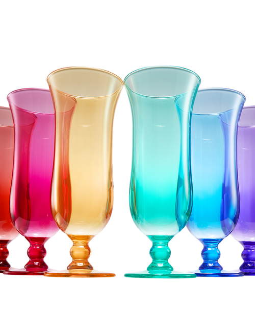 Load image into Gallery viewer, Unbreakable Color Hurricane Glasses | Set of 6 | 100% Tritan Drinkware, 14 oz Acrylic Dishwasher Safe Shatterproof BPA-free plastic, Reusable Pina Colada, Cocktail Margarita Tropical Party Drinkware by The Wine Savant
