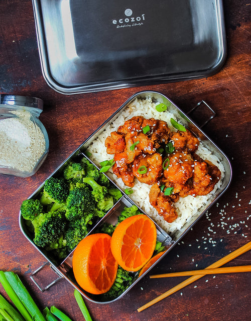 Load image into Gallery viewer, Stainless Steel Lunch Box, 3 Compartment Leak Proof, 50 Oz by ecozoi
