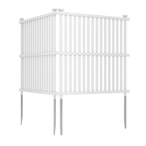 Load image into Gallery viewer, Air Conditioner Fence Panel with Metal Ground Stakes for Outside-White
