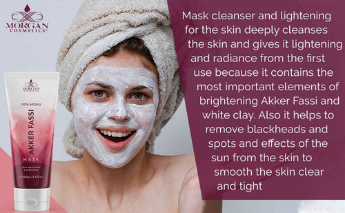 Load image into Gallery viewer, Akker Fassi Mask 100% Natural Deep Skin Cleanser &amp; Lightener 200 gram/ 5.4 fl oz by Morgan Cosmetics
