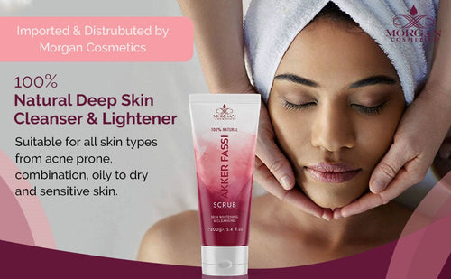 Load image into Gallery viewer, Akker Fassi Scrub 100% Natural Deep Skin Cleanser &amp; Lightener 160 gram/ 5.64 fl oz by Morgan Cosmetics
