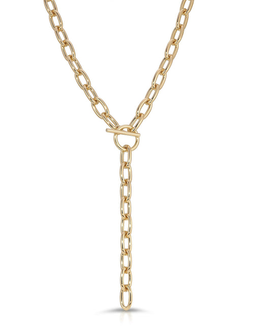 Load image into Gallery viewer, Alana Toggle Lariat Necklace by eklexic jewelry
