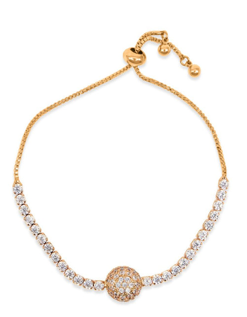 Load image into Gallery viewer, RMZ GOLD NYC Amazing Luxurious Classic Yellow Micro Pava Ball Slide Bracelet
