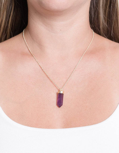 Load image into Gallery viewer, Amethyst Crystal Point Necklace by Tiny Rituals
