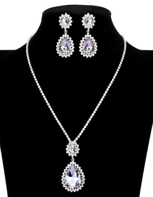 Load image into Gallery viewer, Teardrop Accented Rhinestone Necklace by Madeline Love
