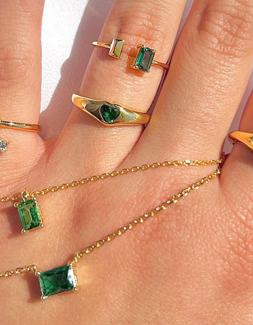 Load image into Gallery viewer, Amia Emerald Dome Ring by Little Sky Stone
