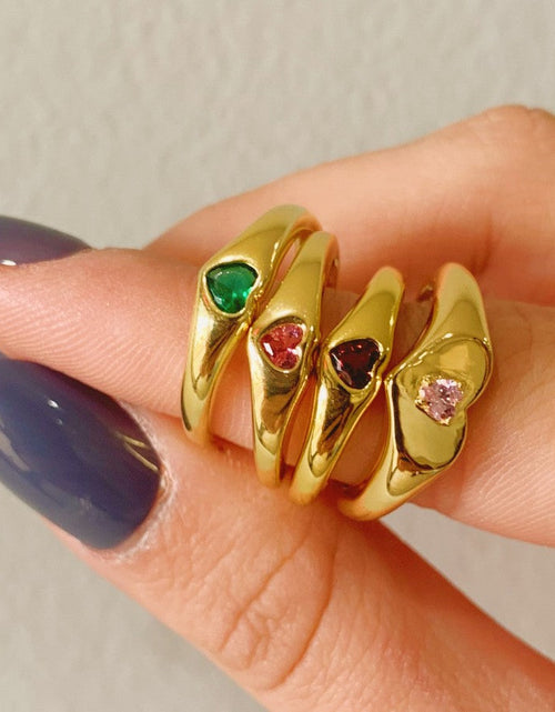 Load image into Gallery viewer, Amia Emerald Dome Ring by Little Sky Stone
