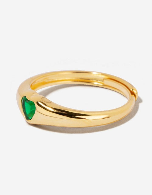 Load image into Gallery viewer, Amia Emerald Dome Ring by Little Sky Stone
