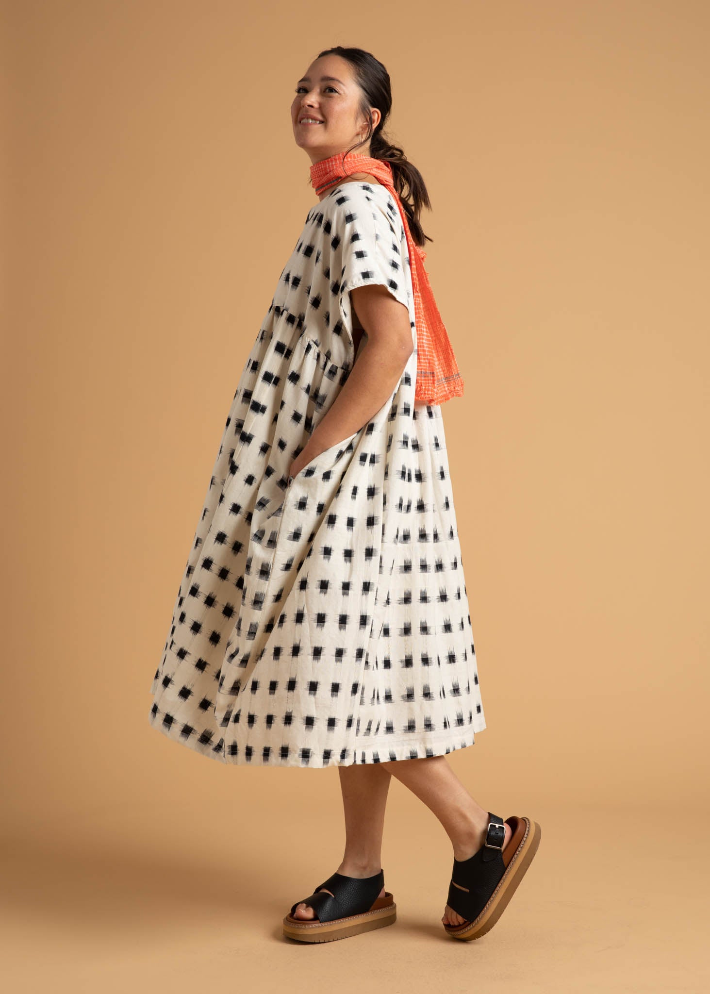Meadow Dress - Ikat Squares by And For Good