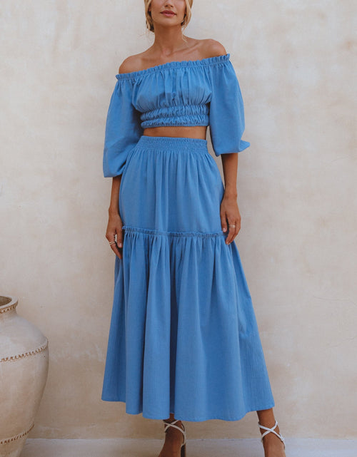 Load image into Gallery viewer, Annabelle Boho Linen Maxi Skirt by ELF
