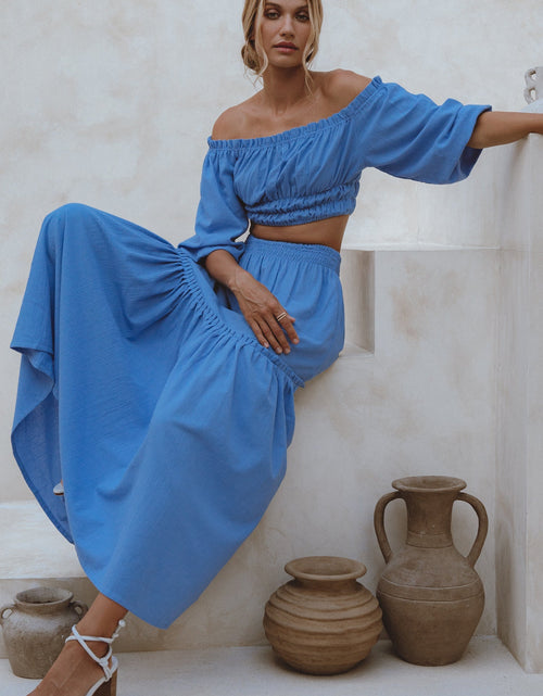 Load image into Gallery viewer, Annabelle Boho Linen Maxi Skirt by ELF
