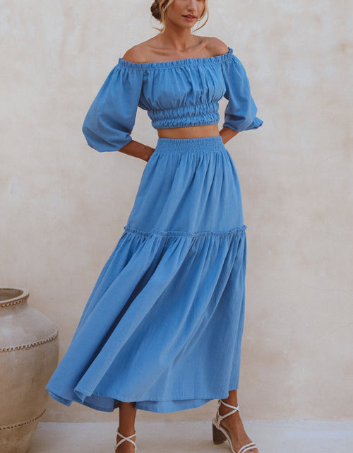 Load image into Gallery viewer, Annabelle Boho Linen Maxi Skirt by ELF
