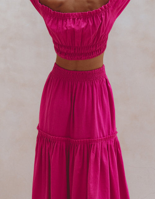 Load image into Gallery viewer, Annabelle Boho Linen Maxi Skirt by ELF
