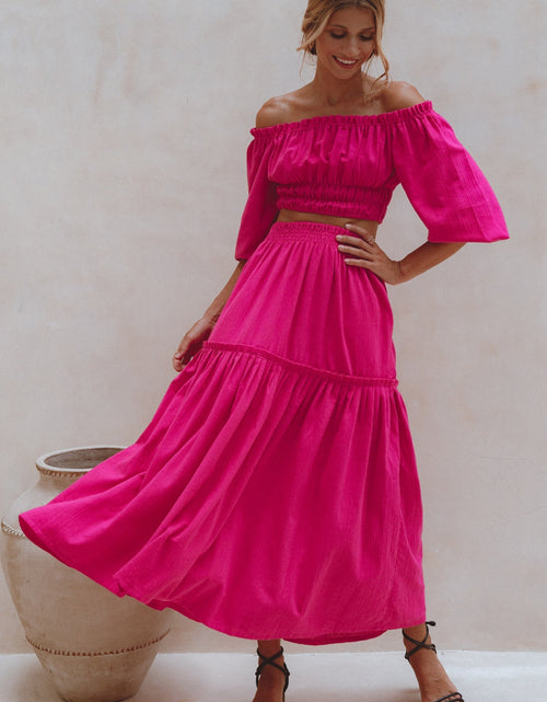 Load image into Gallery viewer, Annabelle Boho Linen Maxi Skirt by ELF
